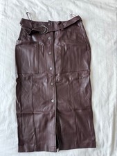 Zara burgundy buttoned skirt 8
