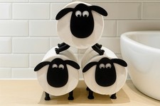 3 x Shaun The Sheep Toilet Roll Holder Stand, Home Bathroom Decor Gift