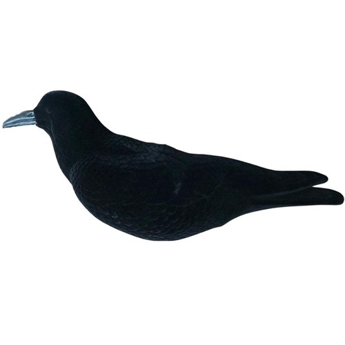 Lifesize flocked crow - flocked,