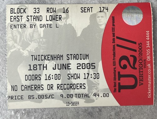 Ticket stub vertigo - u2,