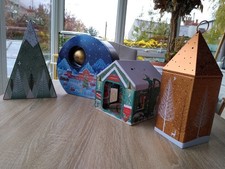 4 x Marks and Spencer Christmas Light Up Musical Biscuit Tins Xmas Biscuit Tins 