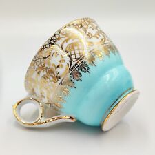 Royal Stafford Tea Cup Gold Chinz Pattern Blue Band England Made Bone China