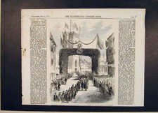 Original Old Antique Print