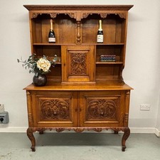 Vintage Carved Oak Dresser