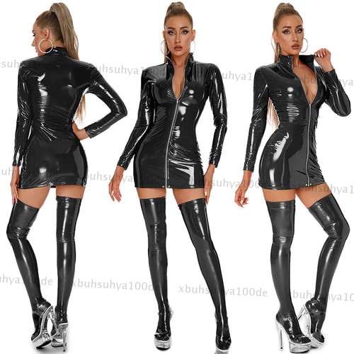 Women sexy faux leather shiny - faux,