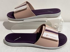 Rider Grendene Sliders Shoes Sandals UK 6 EU 39 Purple Peach Hook Loop