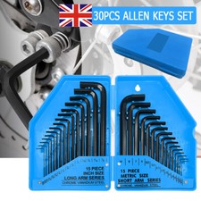 30Pcs Metric & Imperial Hex Allen Key Long Set Kit Tool Allan Alan Regular Size