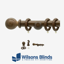 Curtain Pole - 28mm Walnut -