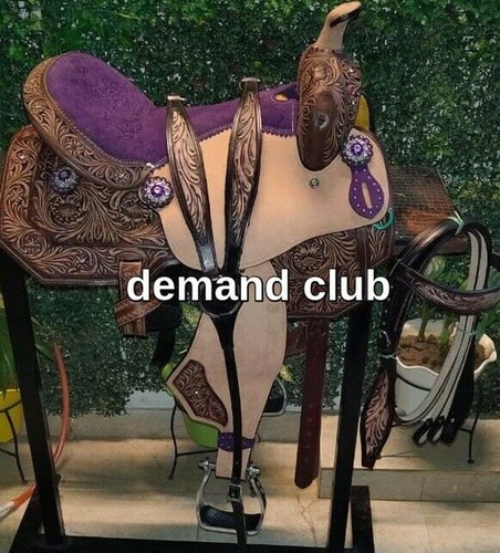 Leather western saddle barrel - western,
