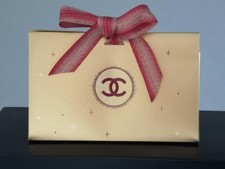 CHANEL GIFT BAG / POUCH ✨ GOLD & RED WITH WHITE SHREDDED TISSUE ✨ GENUINE CHANEL