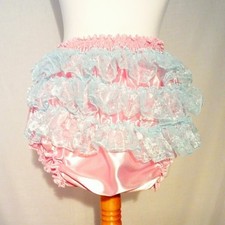 All sizes Waterproof Adult pink satin blue lace Sissy nappy diaper cover ddlg