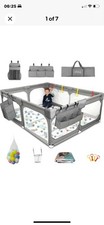 JINXIA Extra Large Baby Playpen 190x150cm with Mat & Balls Foldable Safety Yard