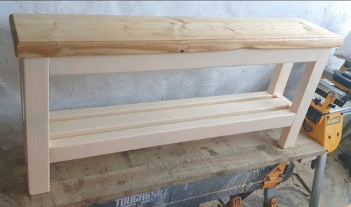 Rustic farmhouse bench hand - farmhouse,