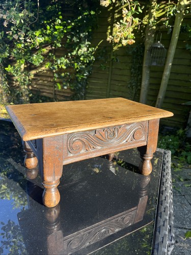 Old oak foot stool - foot,