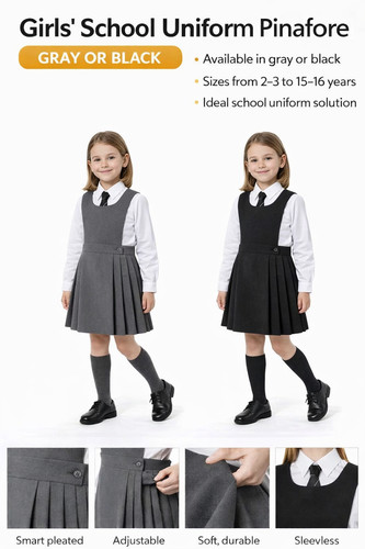 Girls bib pinafore school - pinafore,
