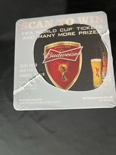 Budweiser 2014 World Cup Beer Drip Mats Home Bar Man cave New Sealed Approx 100