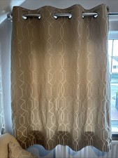 Next Gold/Silver Geometric  135x137cm (34x35”) Curtains + Matching cushion. 