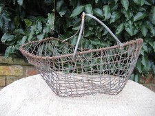 Vintage  Metal Wire Potato Basket Garden Trug (1109)