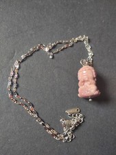Pink Alashan Buddha Necklace