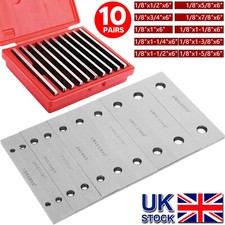 10Pairs Thin Parallel Bar Set 1/8" Parallel Blocks High Accuracy Lathe Tools Kit