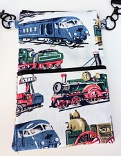 Phone / Crossbody bag In Cath Kidston Trains fabric