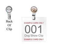 Havanese Dog codez5 DOME on a Dog Show Ring Clip and Number Card Holder