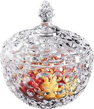 Glass Candy Jar with Lid Sweet Cookies Nut Fruit Bowl Jewelry Storage Box