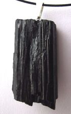 Black Tourmaline Pendant Brazil 1pc Protective Rough Stone 46cm black cord/chain