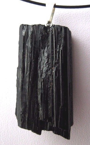 Black tourmaline crystal - black,