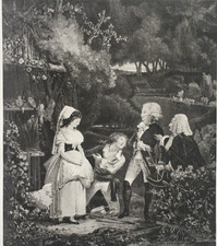 Annette et Lubin by Philibert Louis Debucourt - Antique Print 1924