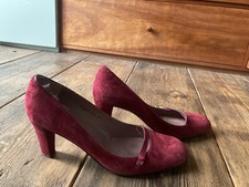 Red suede high heeled 1940s