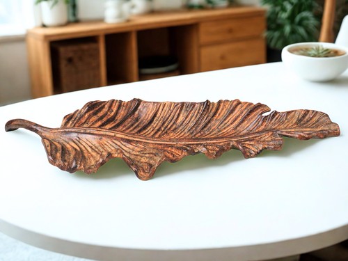 Metal leaf ornament table - metal,