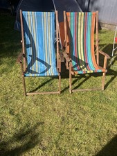 Set of 2 Vintage Wooden Deck