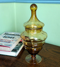 MID~CENTURY EMPOLI AMBER GLASS