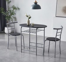 Dining Table and Chairs Set Metal Wood Effect Kitchen Table Dining Chairs Barley