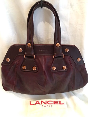 Lancel burgandy colour leather - lancel,