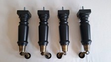 Set Of Four Furniture legs 9" Tall Black With Antique Effect Castors