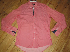 7 Camicie red striped long sleeve shirt size L 44" chest