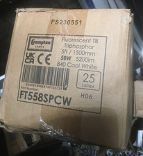 Box of 25 T8 Fluorescent Tube  5ft  Cool White Crompton