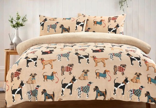 Dogs pattern teddy fleece - dogs,