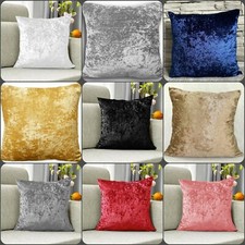 Super soft Crushed Velvet Cushion Cover Small & Large Sofa Pillow Plain Cushion*