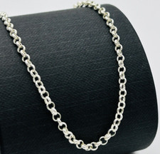 Solid 925 Sterling Silver 3mm Round Belcher Chain Necklace 16" 18" 20" 22" 24"