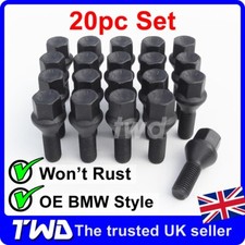 20 BLACK ALLOY WHEEL BOLTS FOR