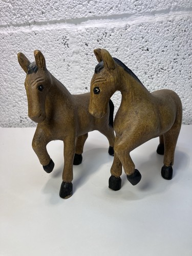 Wooden horse ornaments pair - ornaments, of