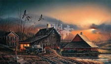 Terry Redlin Prepared for the Season Farm Ducks and Dodge Pickup Encore Edition