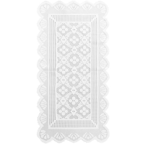 White lace table runner - white,