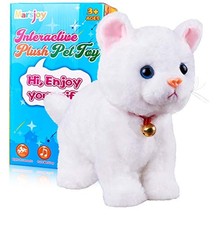 White plush animal interactive - white,