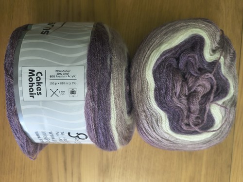 Wool yarn cakes mohair - wool, 🩷