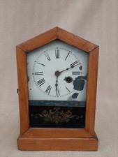 SMALL ANTIQUE GERMAN TEUTONIA SHELF CLOCK FOR RESTORATION