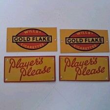 Enamel Advertising Signs *4 Wills/Players HO SCALE For Model Layouts 2" x 1"